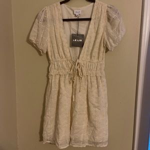 Le Lis Cream Crochet Sundress